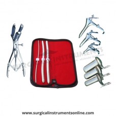 Hegar uterine dilator 3 pieces set,3-4, 9-10, 11-12, mathieu speculum, grave 3pcs, collin 3pcs